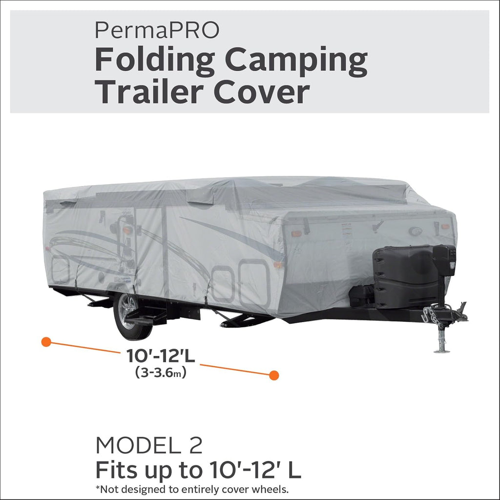 Folding Camping Trailer Cover, Fits 10' - 12'L Trailers E3432