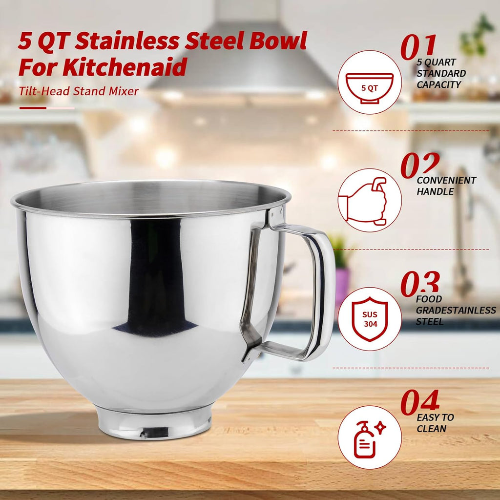 Stainless Steel 5 Quart Mixer Bowl U4845