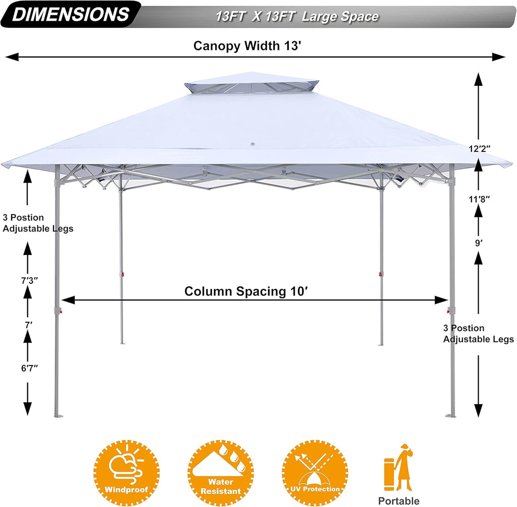 13x13 Pop Up Canopy Tent White P360