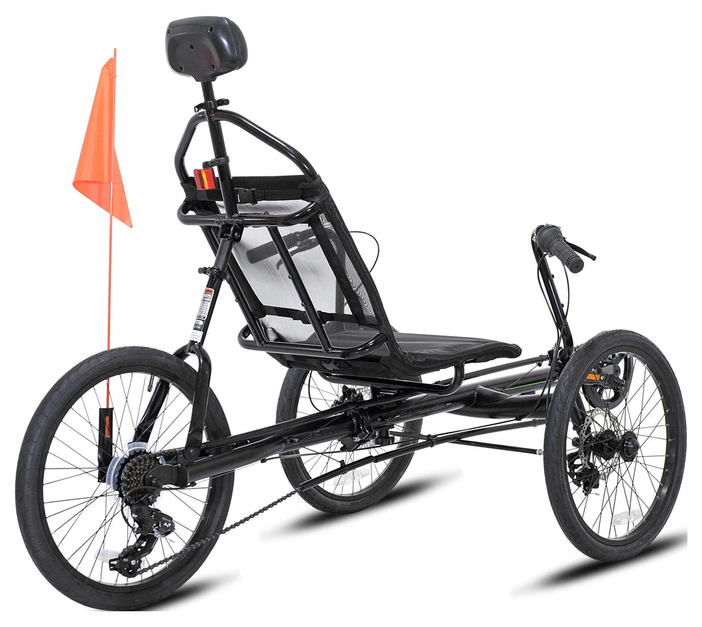 Black 3-Wheel Recumbent Bike F865