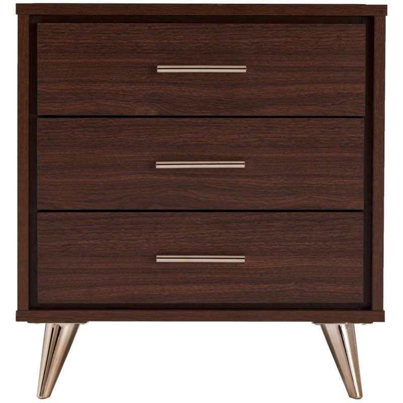 Walnut Bedside Table with Drawers T52939