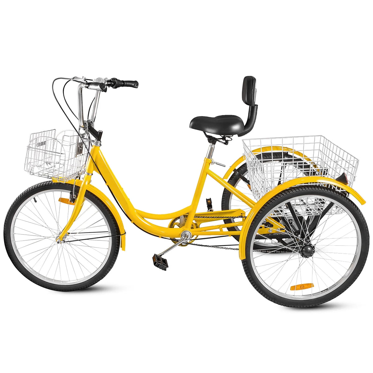24 Adult Tricycle 7-Speed Three Wheel Bike with Basket D437