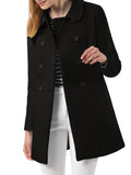 Black Double Breasted Winter Trench Coat O195250