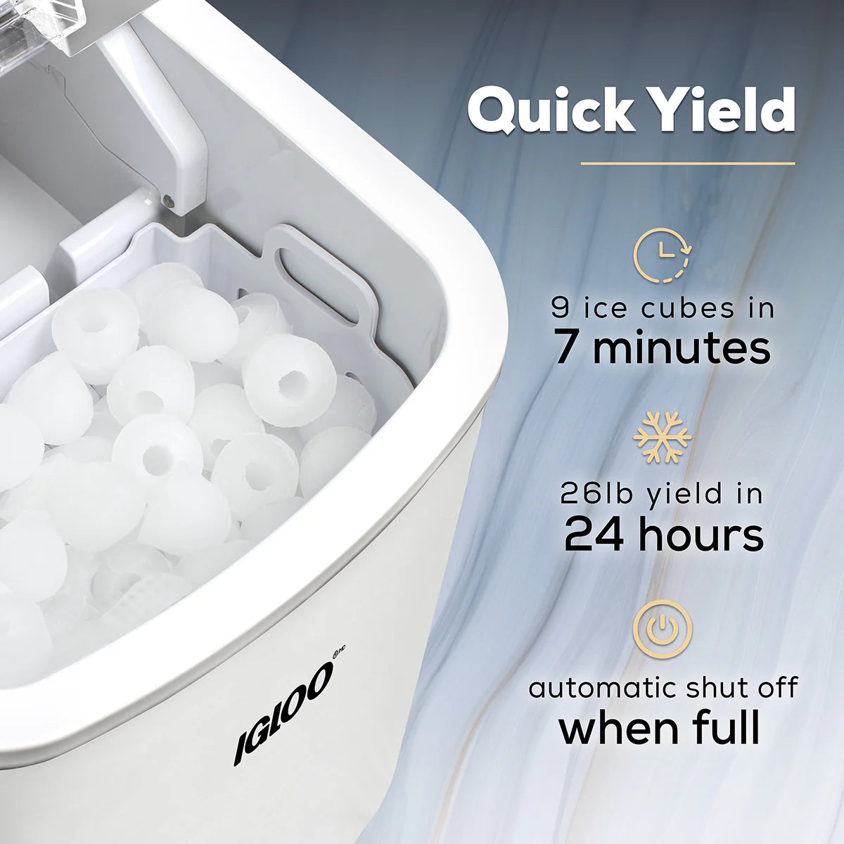 White Portable Countertop Ice Maker Machine P464800