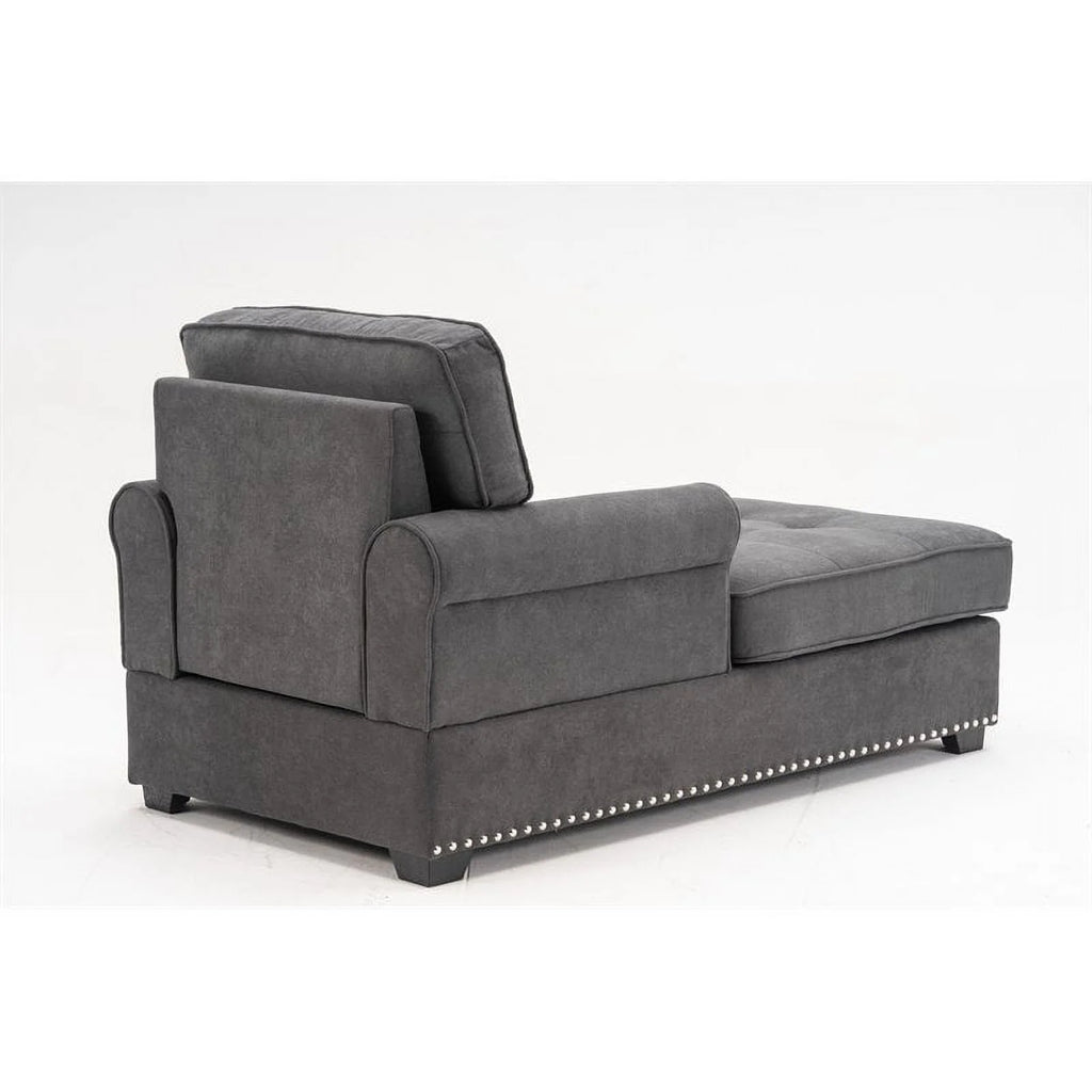 Gray Linen Fabric Indoor Chaise Lounge M812486