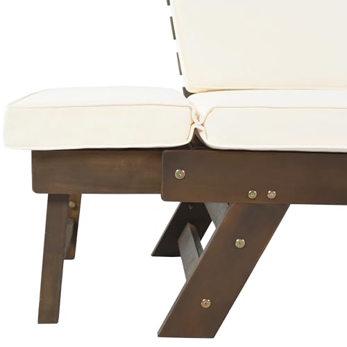Gray Solid Wood Patio Daybed Sofa with Pillows W909