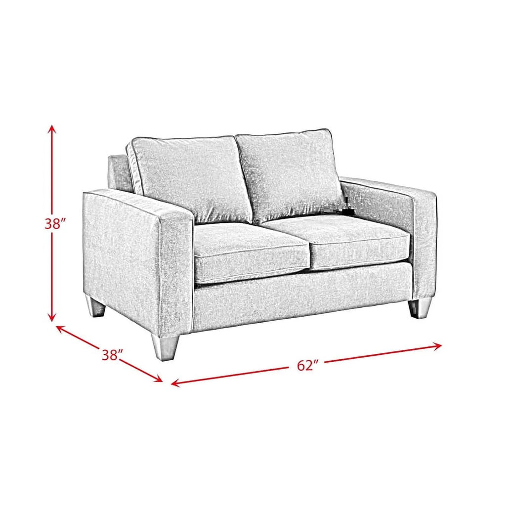 Wood and Fabric Loveseat W76367