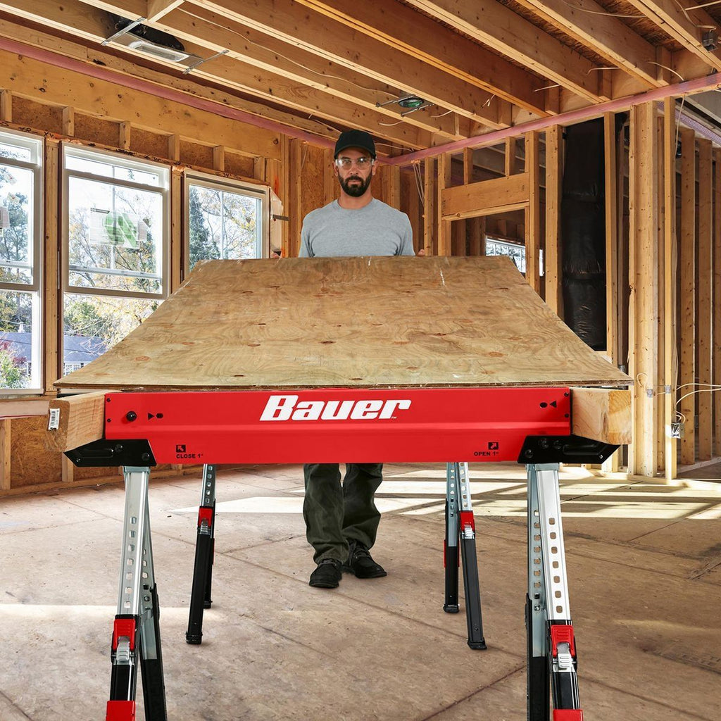 32 in. Steel Adjustable Sawhorse, 1300 lb. Capacity F126