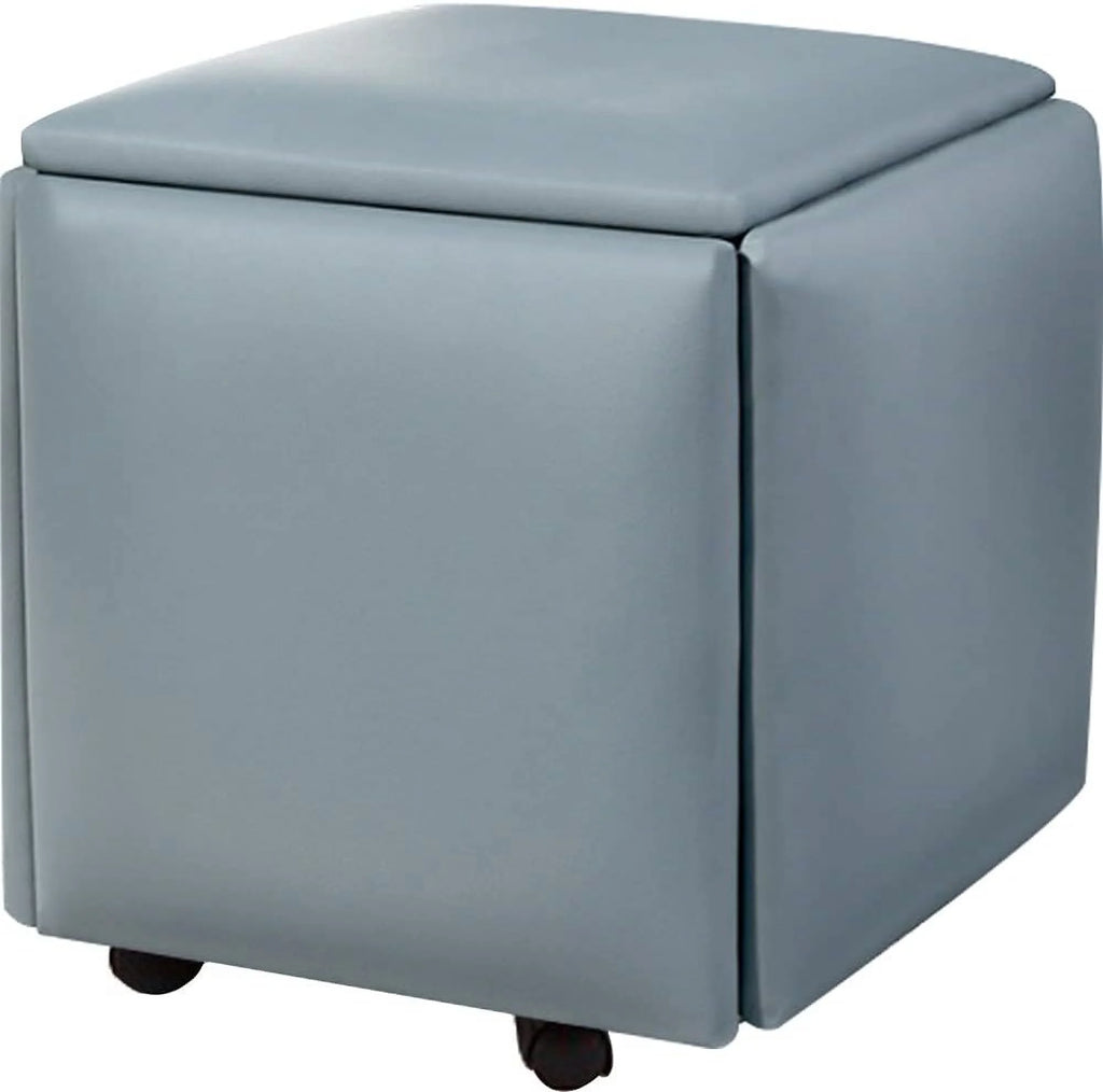 PU Leather Swivel Casters Stackable Ottoman Stool Z15366