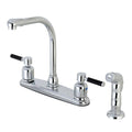 Chrome 2-Handle High Arc Kitchen Faucet with Side Sprayer F420291