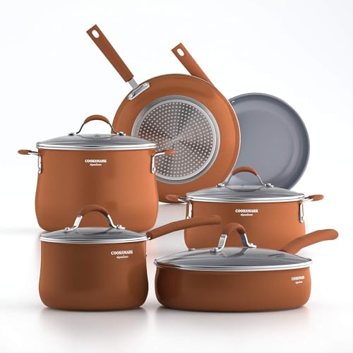 Copper 12-Inch Nonstick Induction Frying Pan with Lid I1485