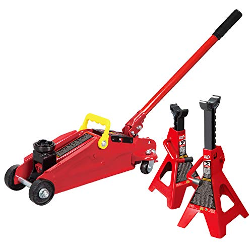 2 Ton Hydraulic Trolley Floor Jack with 2 Jack Stands R7490