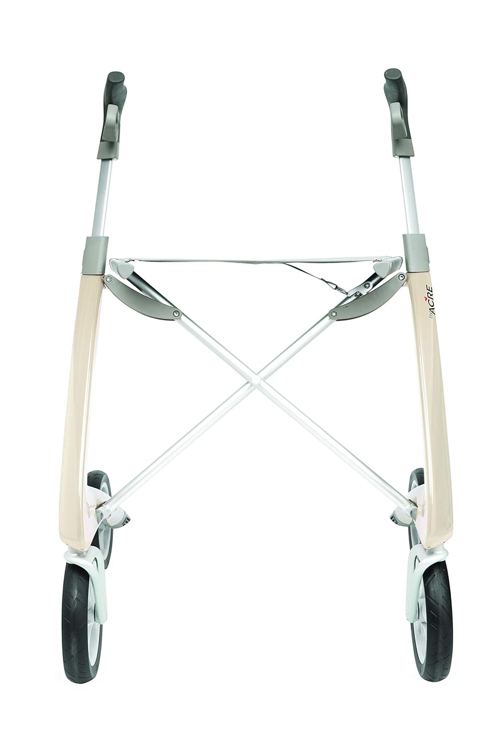 Wide Track Oyster White Rollator Walker with Organizer Bag T21414