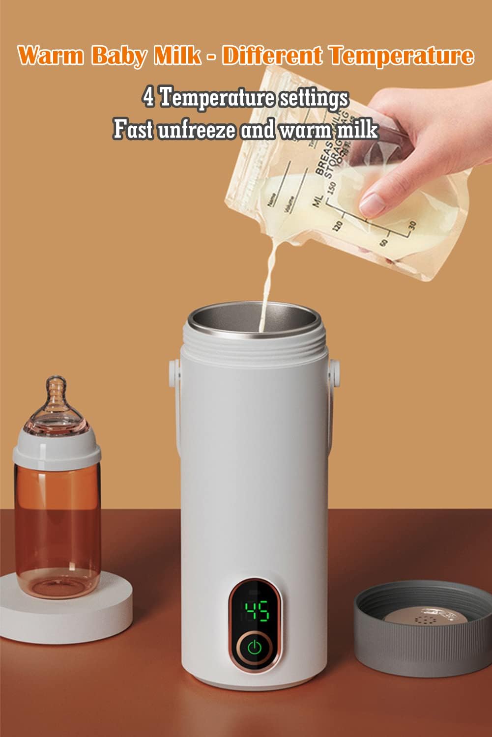 Cordless Portable Electric Kettle 400ML 304 Stainless Steel R183