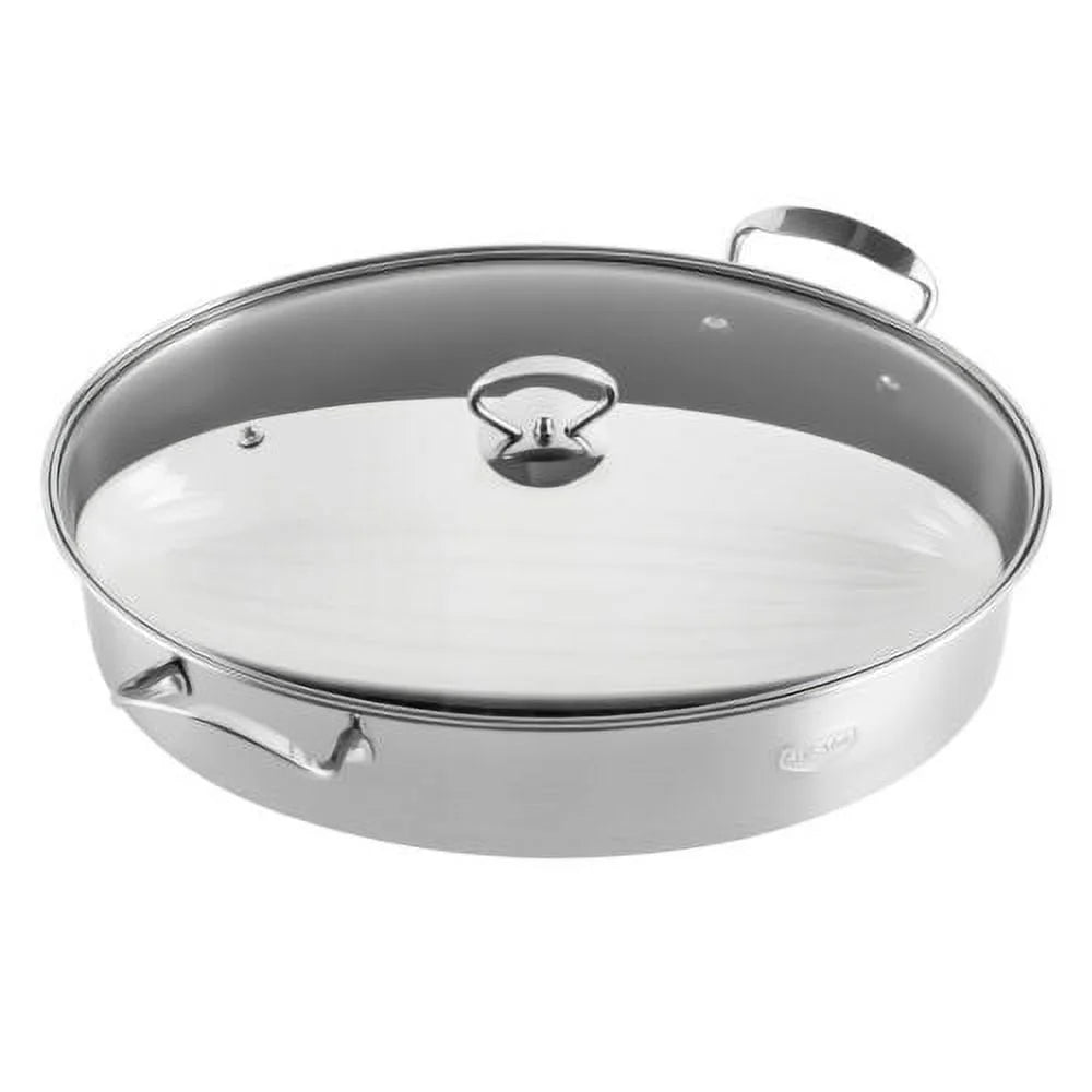 Stainless Steel Fish Steamer Pot with Glass Lid J926827