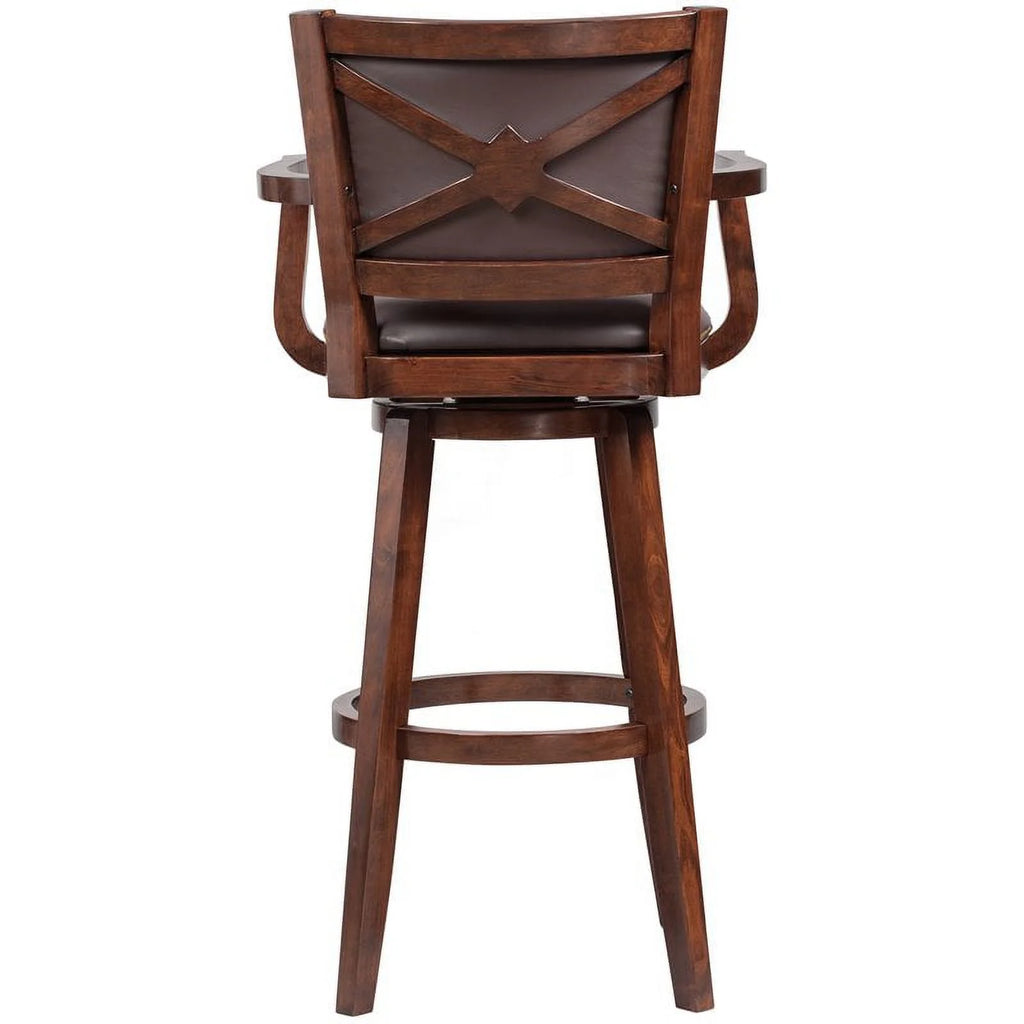36" Swivel Extra Tall Wood Bar Stool in Cappuccino J810107
