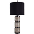 36 in. Black/Silver Table Lamp with Black Shade I5235