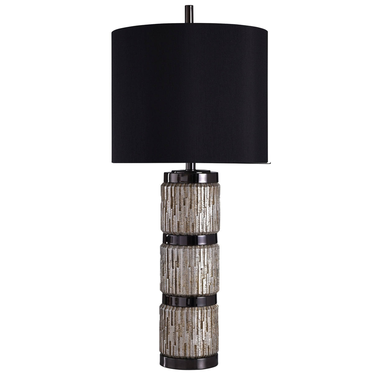36 in. Black/Silver Table Lamp with Black Shade I5235