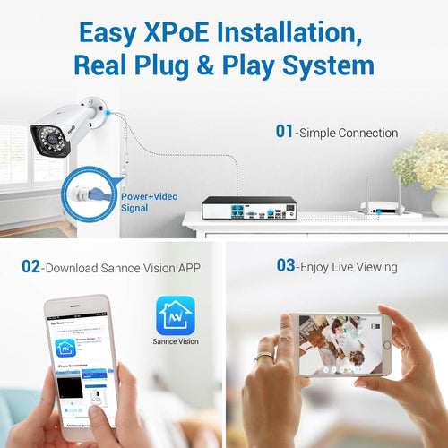 1080P 4 Pcs Outdoor Indoor CCTV Security Camera System with 1TB Hard Drive E176