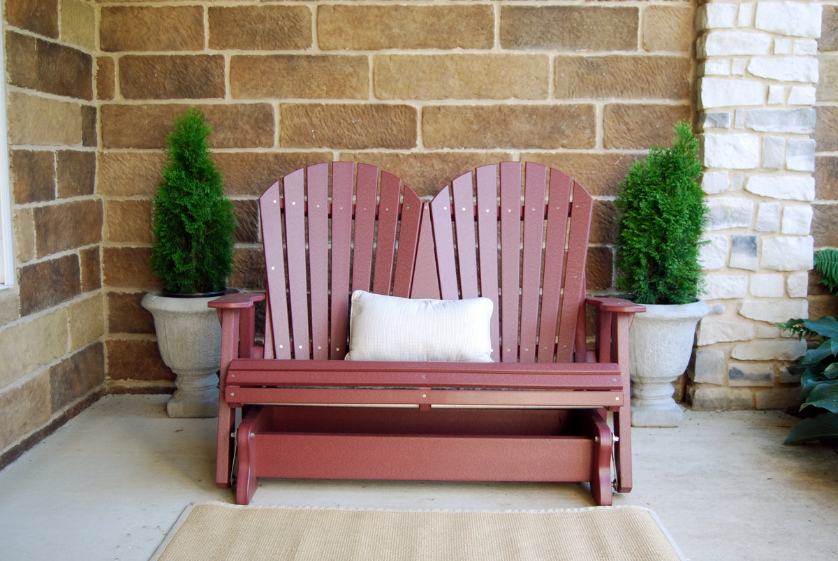 Cherrywood and White Weather Resistant Poly Outdoor Glider M42582