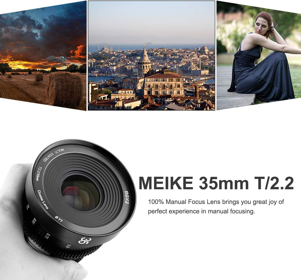 35mm T2.2 Manual Focus Cinema Lens for M43 Mount Cameras A6564