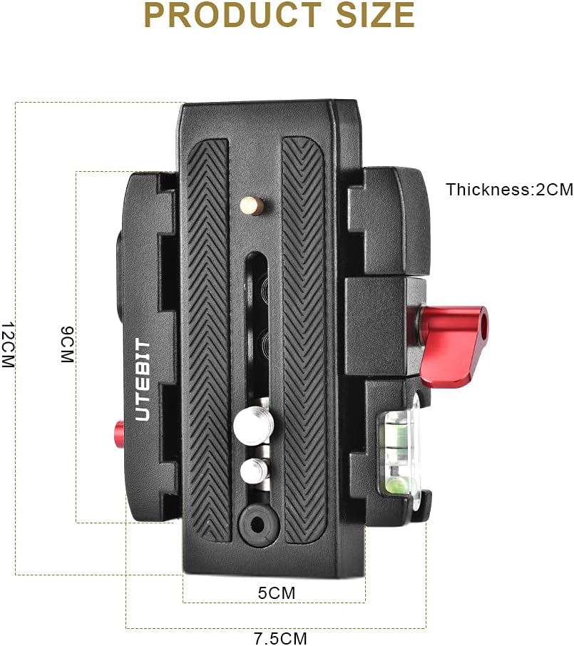 Aluminum Alloy Camera Tripod Base Plate with QR Clamp Adapter E549