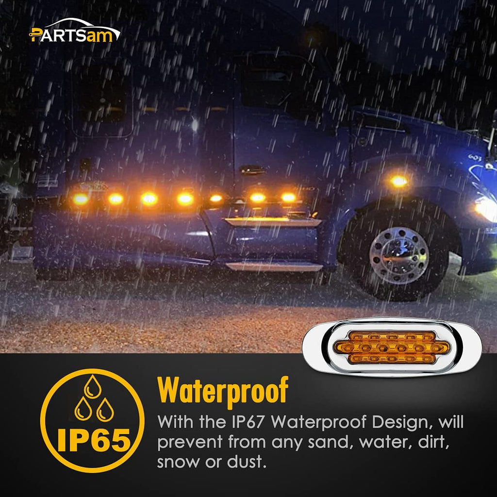 6.5 Inch Amber LED Side Marker Lights 14Pcs Q814