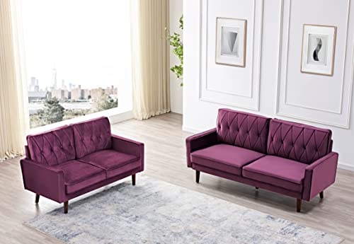Tufted Velvet Couch, 57.5'' Wide Loveseat G796111