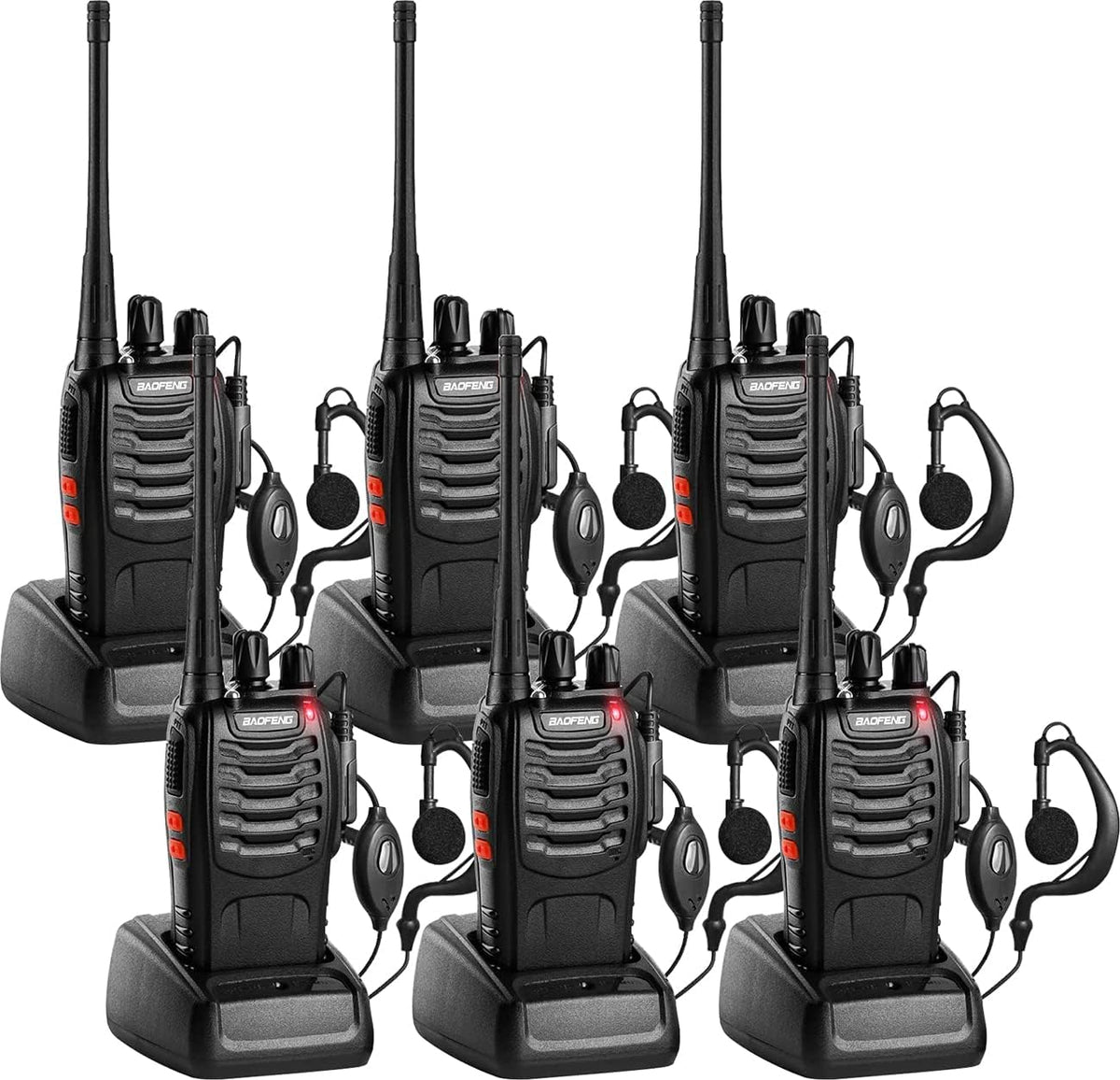5 Pack Long Range Two Way Radios with Earpiece I9517