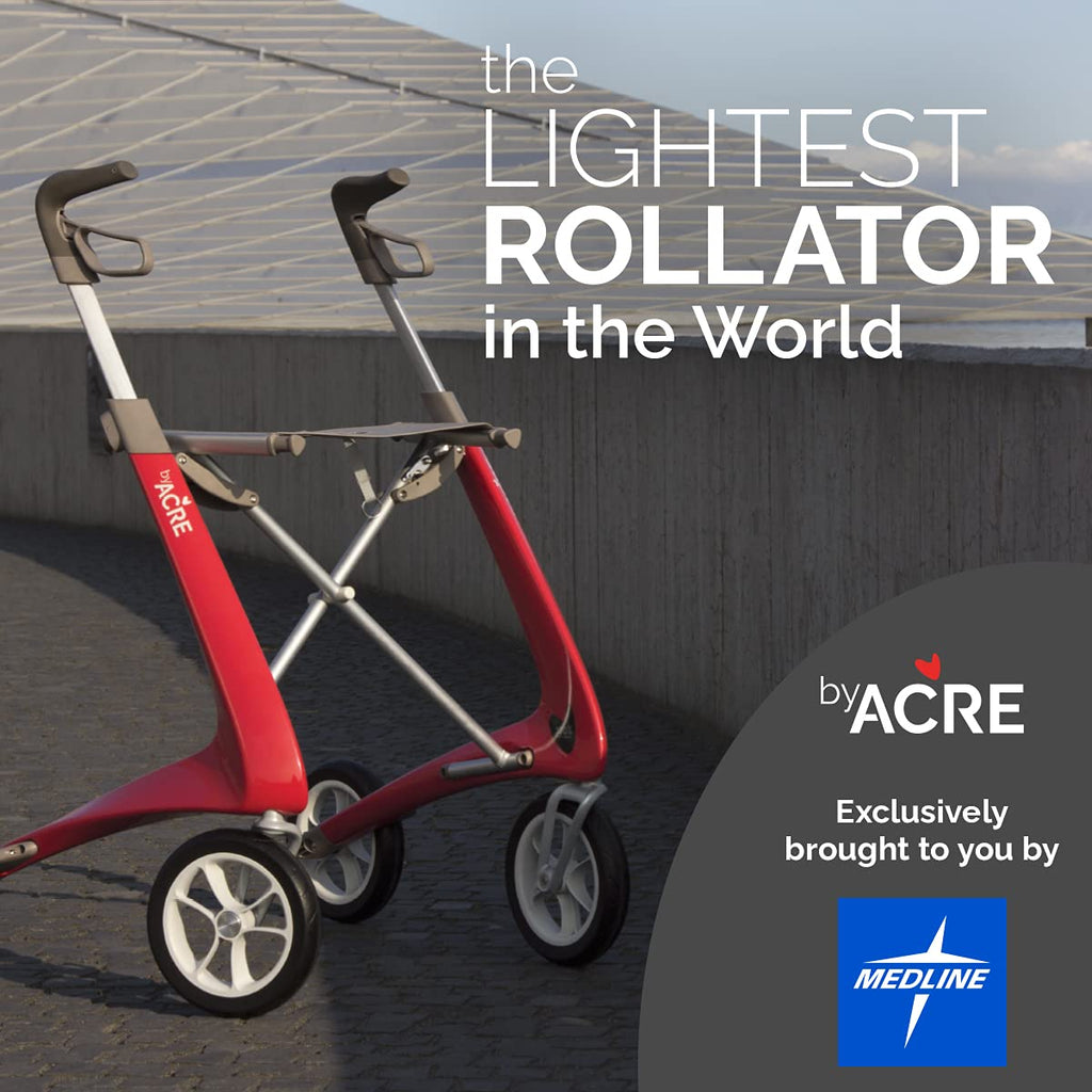 Wide Track Oyster White Rollator Walker with Organizer Bag T21414