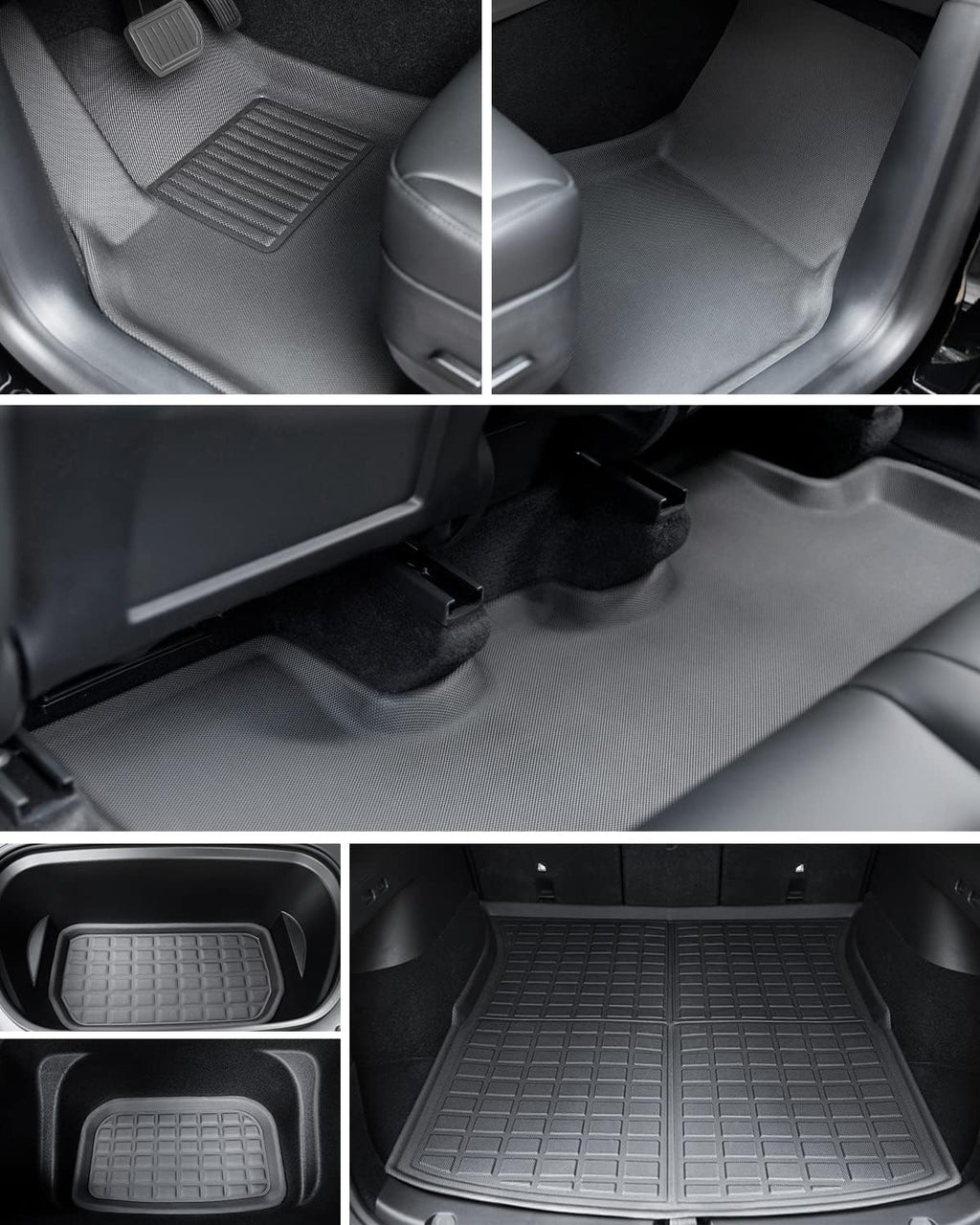All Weather TPE Floor Mats Cargo Liner Trunk Mats 6 Pieces Q606396