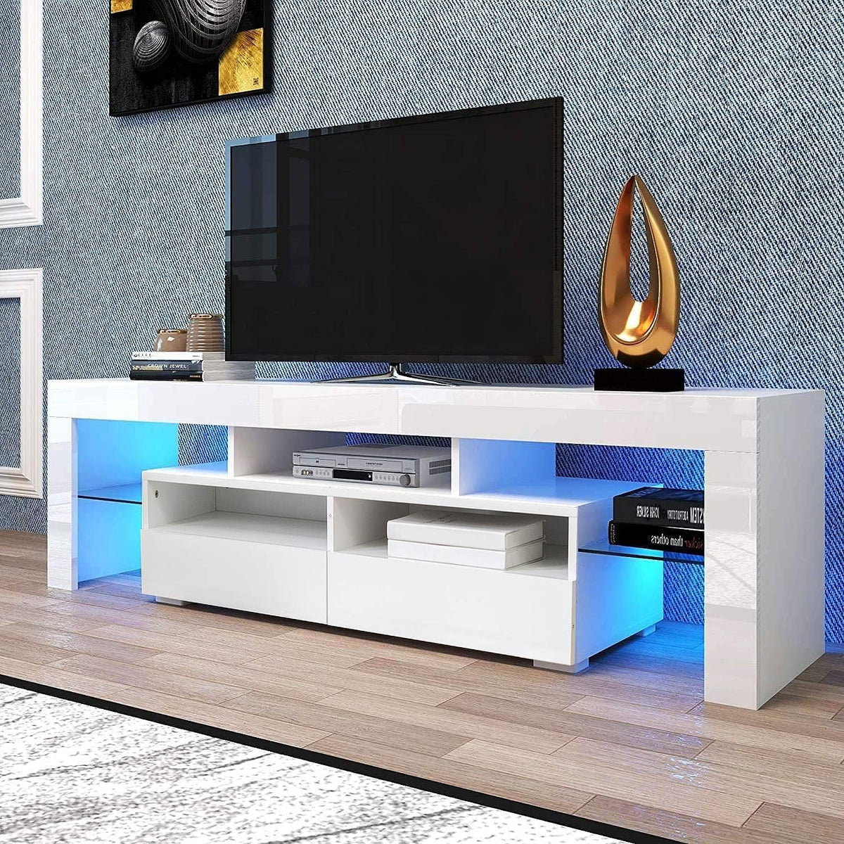 High Glossy TV Stand with LED Light for up to 70 Inches V352