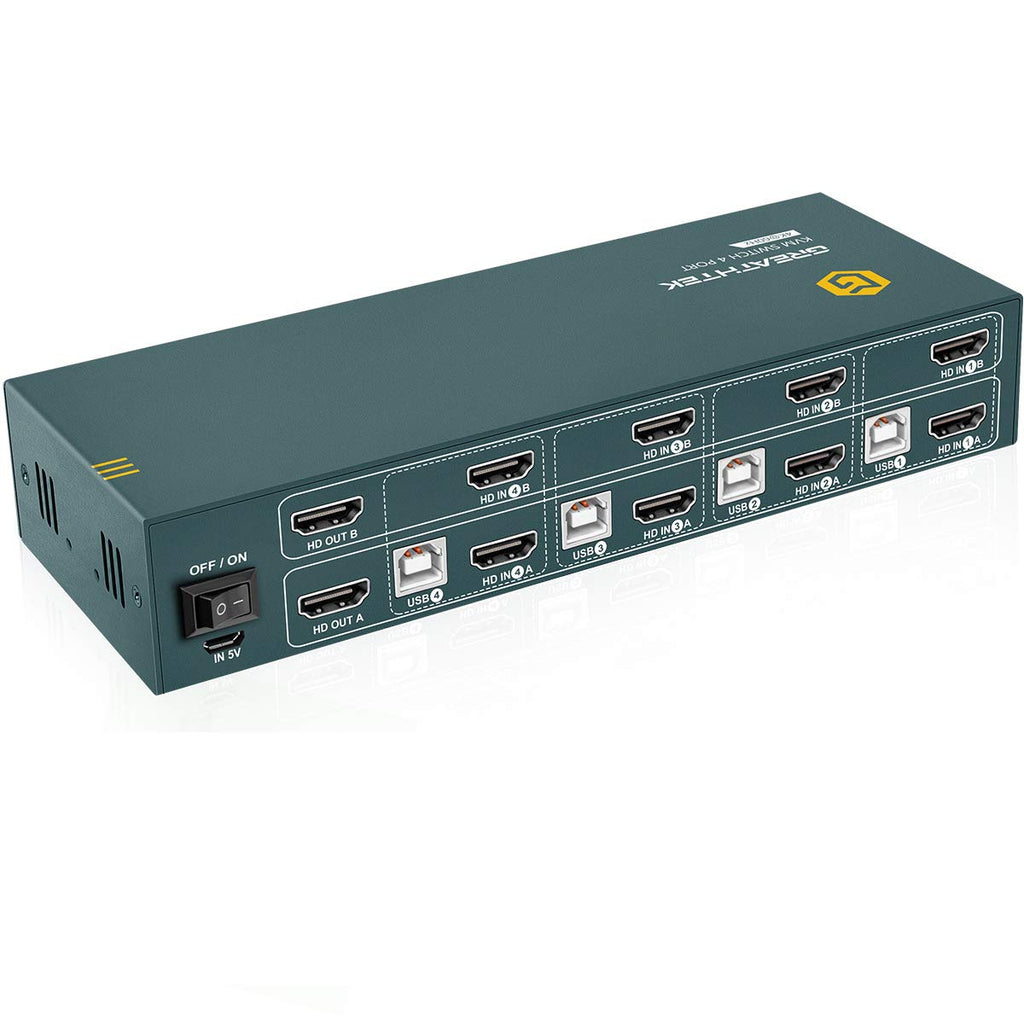 HDMI KVM Switch Dual Monitor 4 Port 4K@60Hz E22113