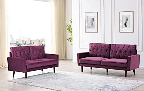 Tufted Velvet Couch, 57.5'' Wide Loveseat G796111