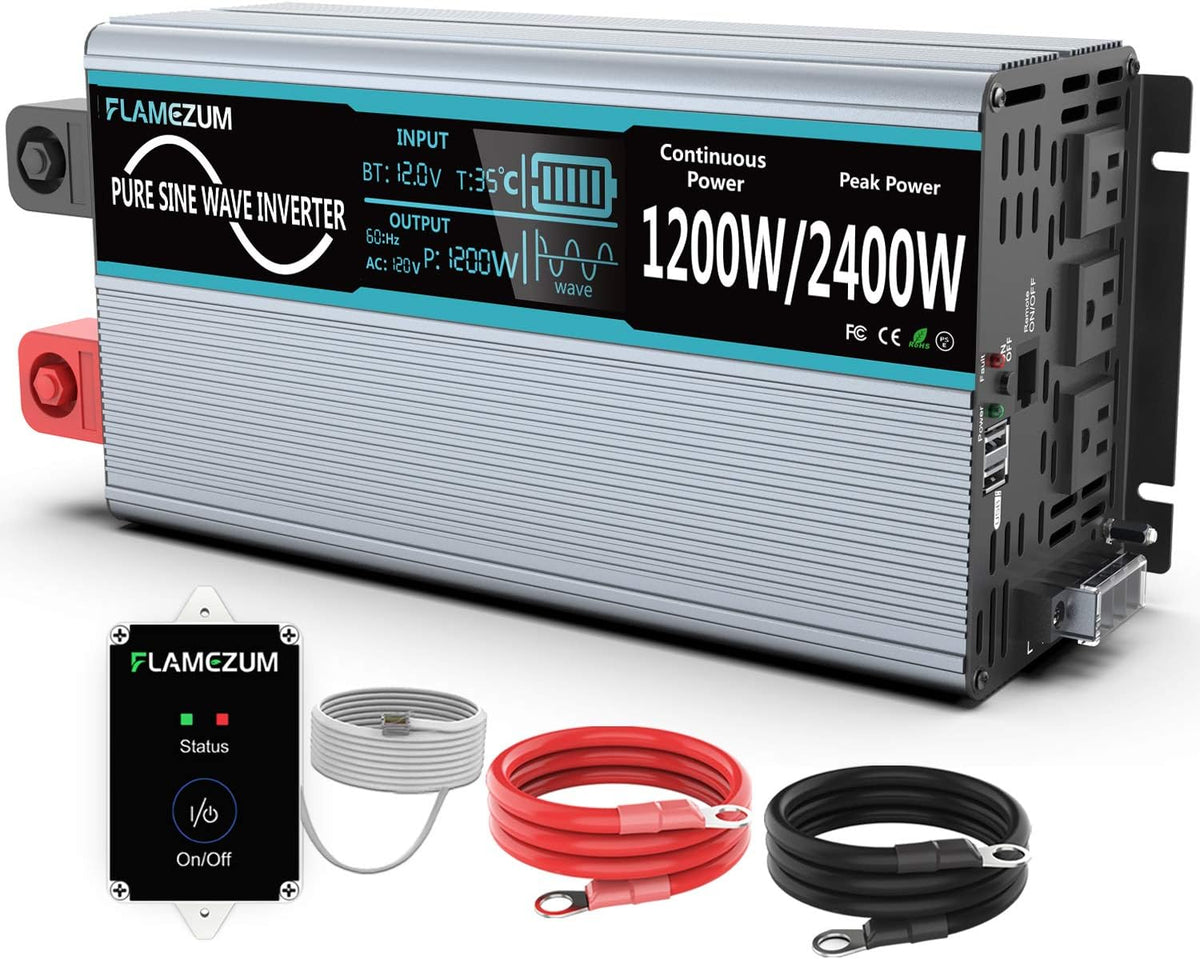 Pure Sine Wave 2000 Watt 12V DC to 110V/120V AC Power Inverter U92851
