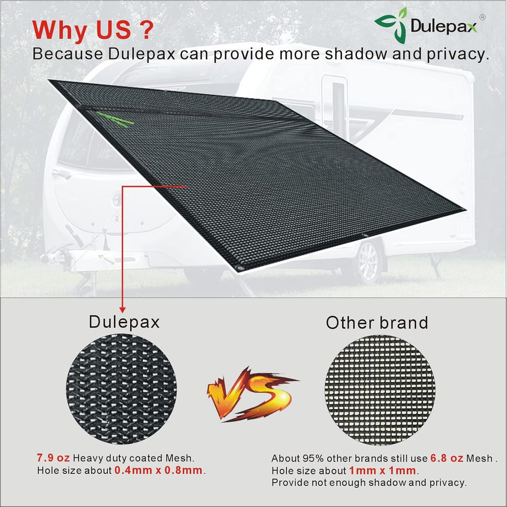 RV Awning Shade Screen with Zipper 8'X11'3'' W487