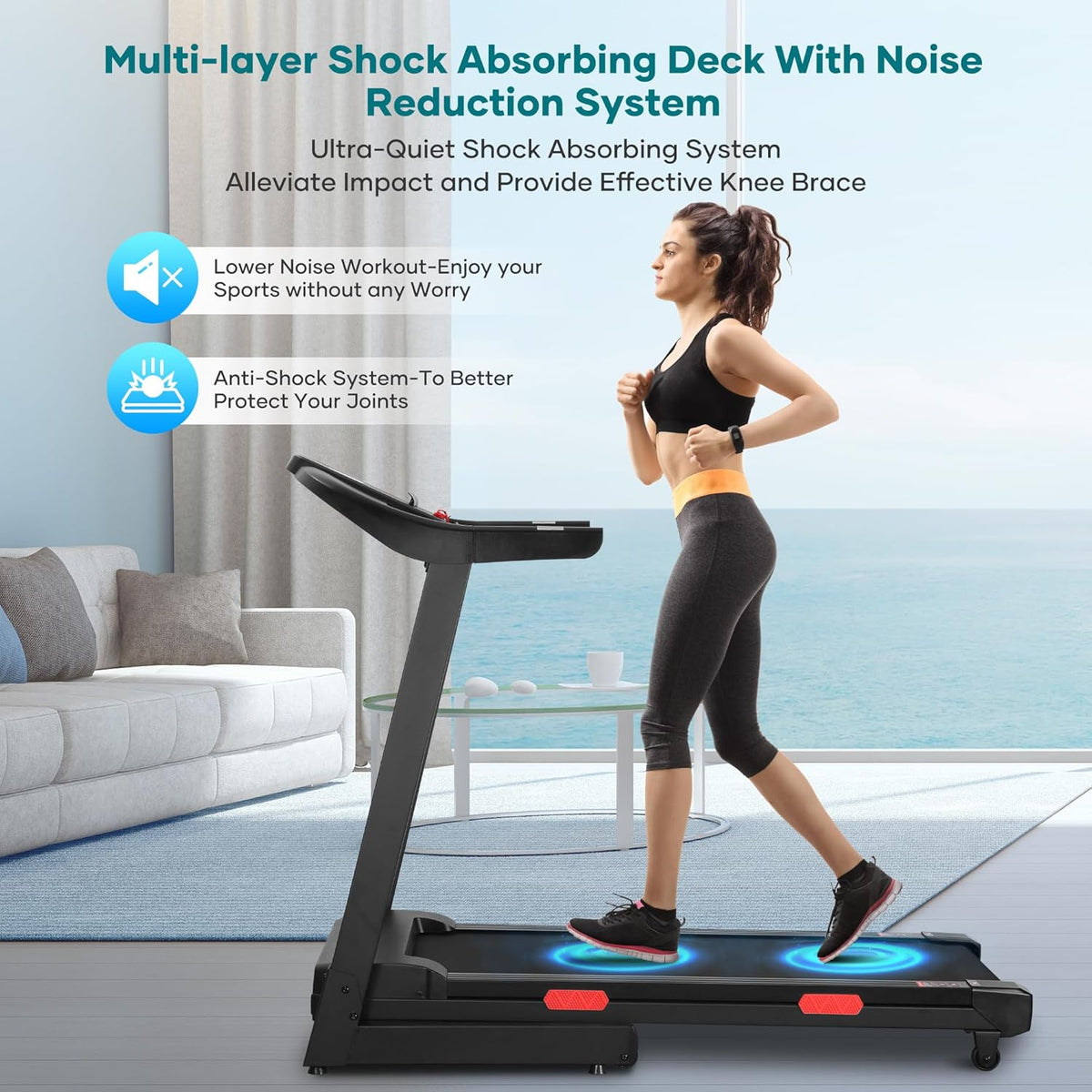 Foldable Treadmill with 15% Auto Incline and Bluetooth Speaker G347