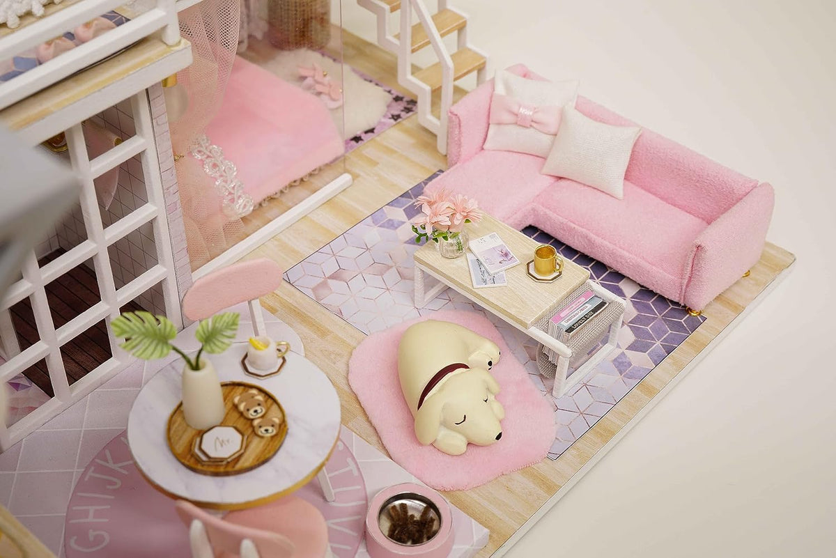 Miniature House DIY Kit with Furniture and Light L40679