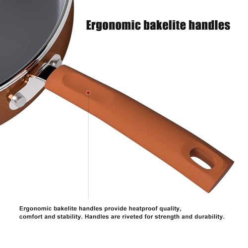Copper 12-Inch Nonstick Induction Frying Pan with Lid I1485