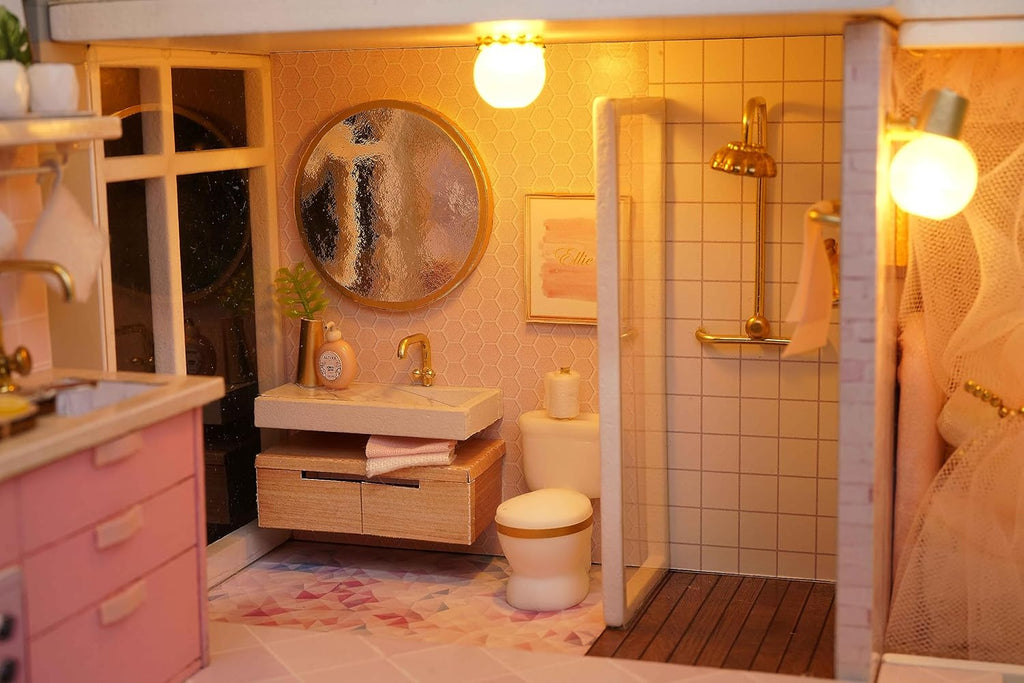 Miniature House DIY Kit with Furniture and Light L40679