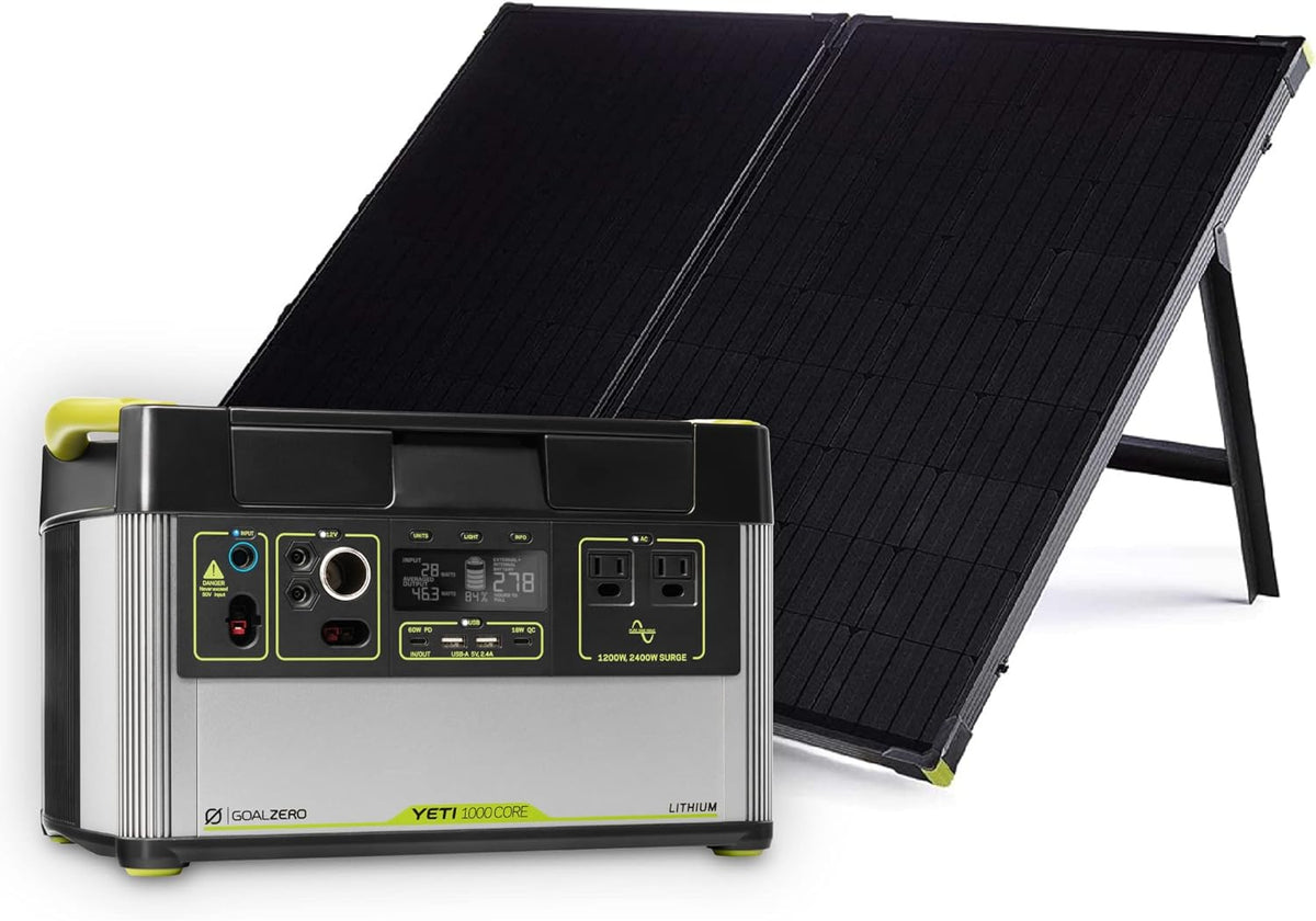 Portable Power Station, 1,000 W, Solar-Powered Generator K69997