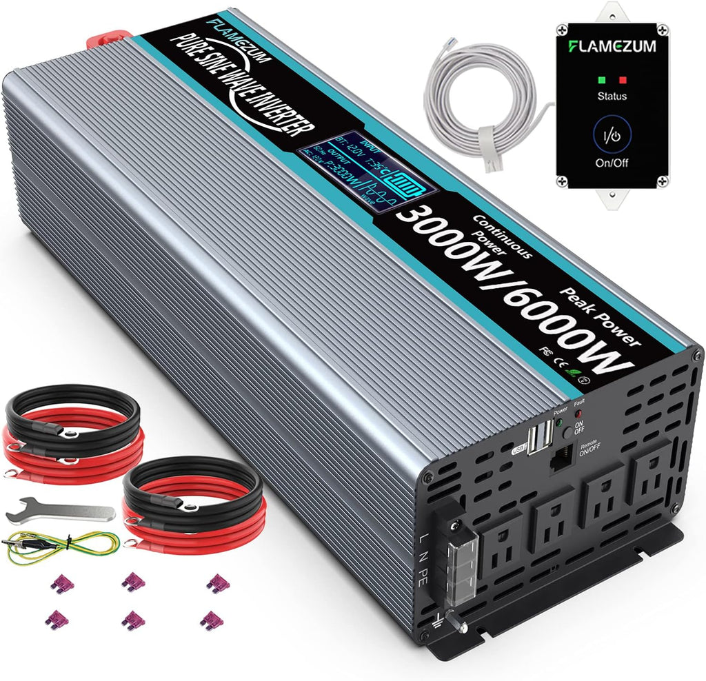 Pure Sine Wave 2000 Watt 12V DC to 110V/120V AC Power Inverter U92851