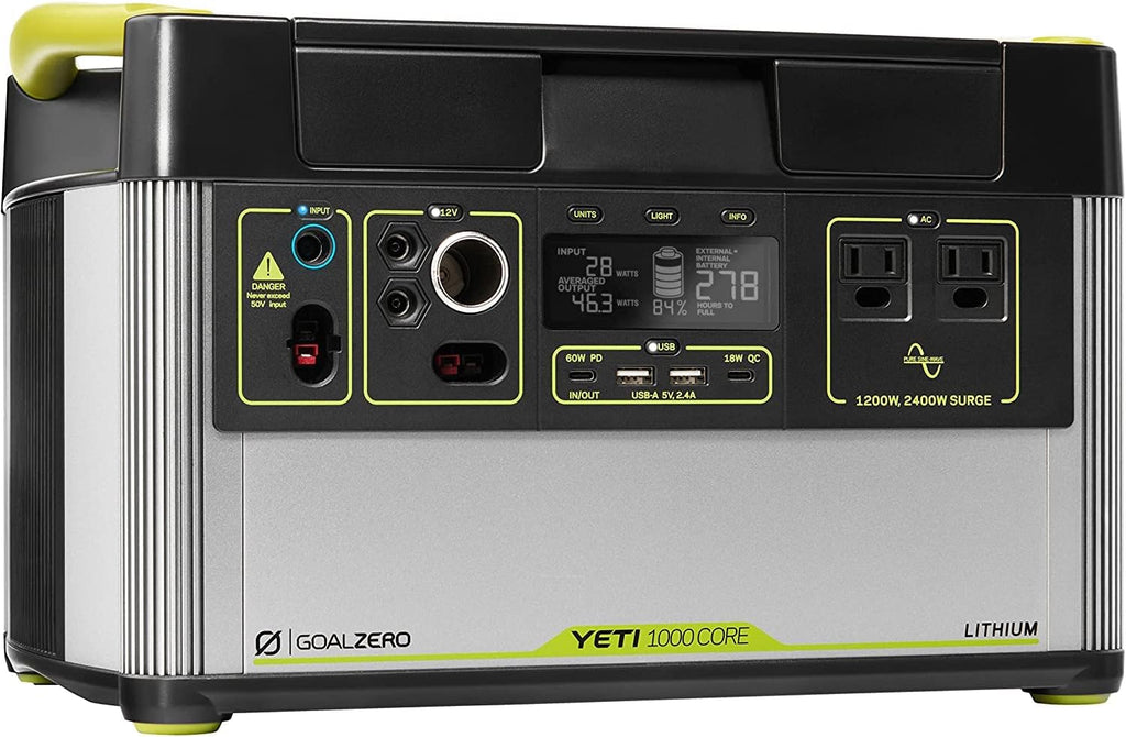 Portable Power Station, 1,000 W, Solar-Powered Generator K69997