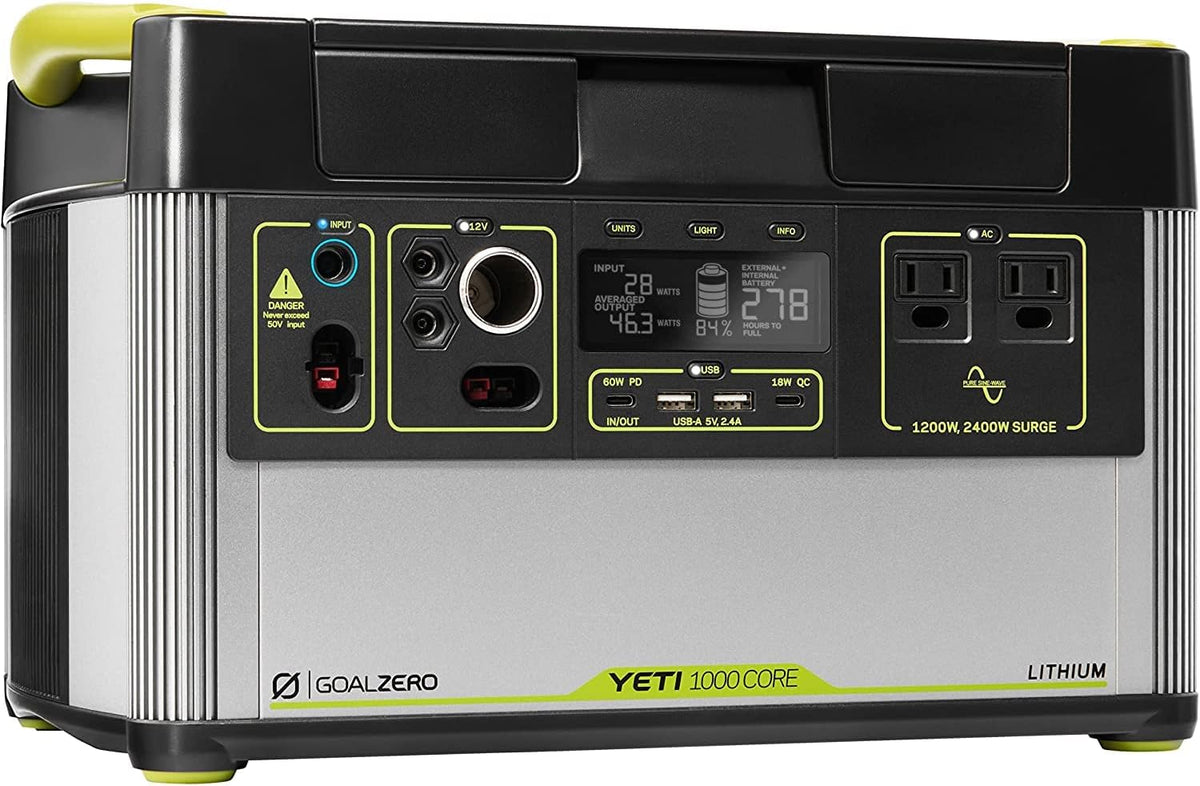 Portable Power Station, 1,000 W, Solar-Powered Generator K69997
