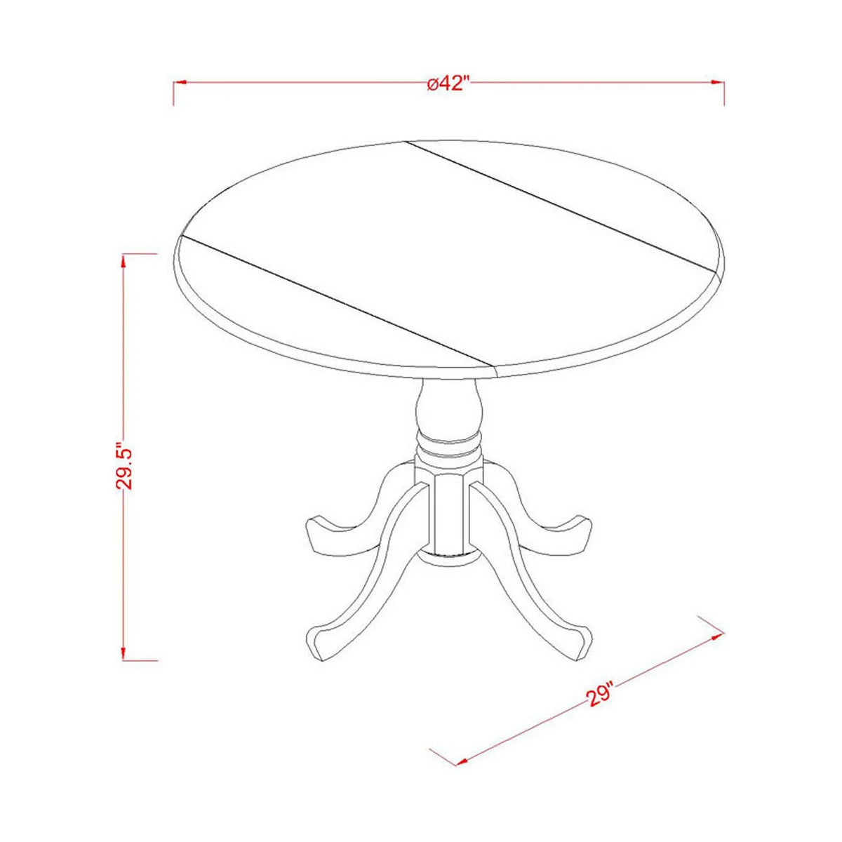 5Pc Dining Set with Drop Leaves and Four Parson Chairs, Lime Green Fabric, Oak Finish Y504936