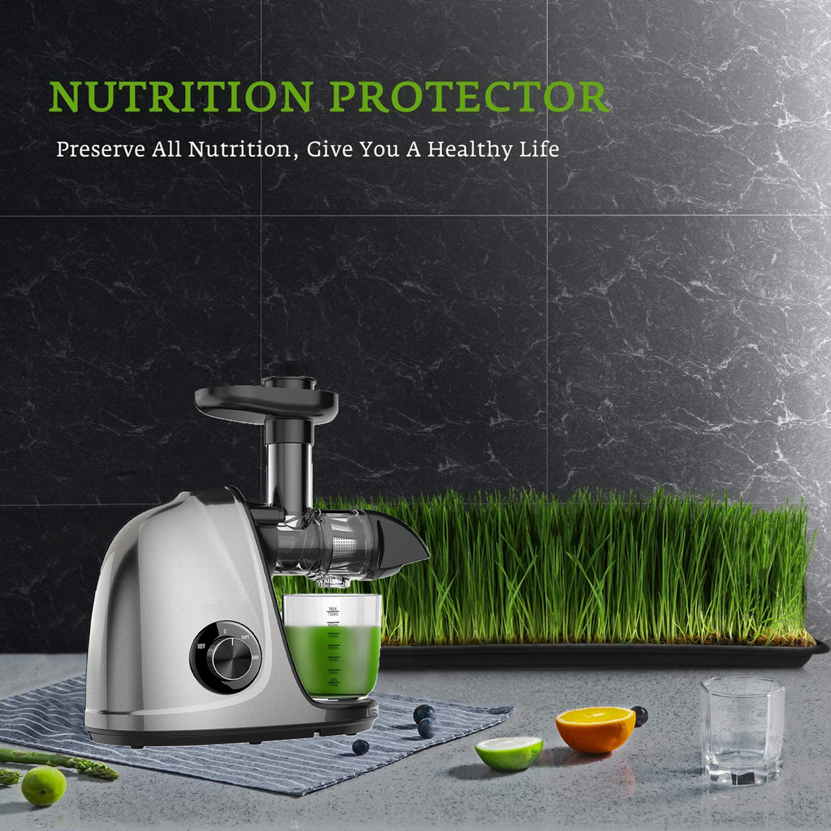 Cold Press Slow Juicer with 2-Speed Modes (Grey) R38363