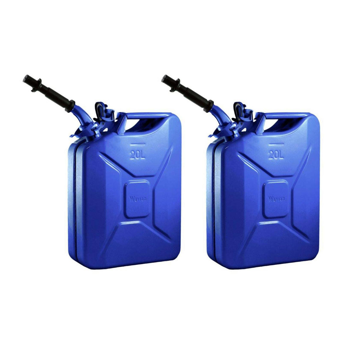 2 Pack 5.3 Gal 20L Blue Fuel Jerry Cans with Spout I624952