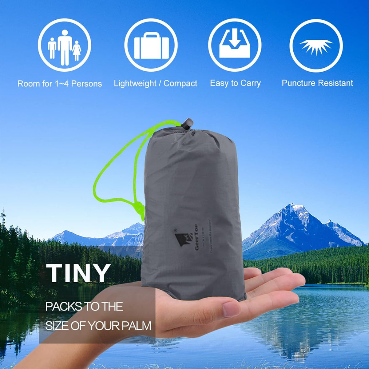 1 Person Ultralight Waterproof Tent Tarp Footprint Ground Sheet Mat J7940