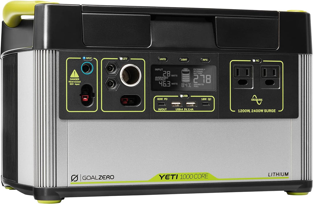 Portable Power Station, 1,000 W, Solar-Powered Generator K69997