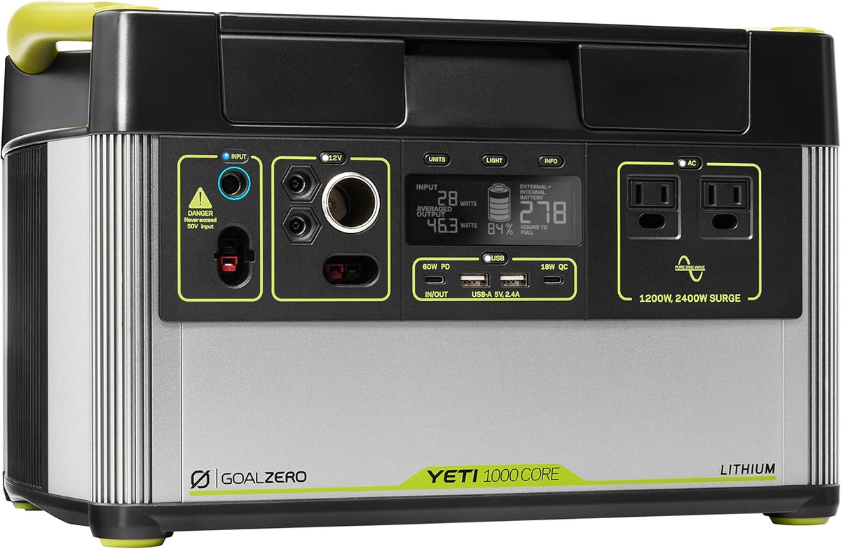 Portable Power Station, 1,000 W, Solar-Powered Generator K69997